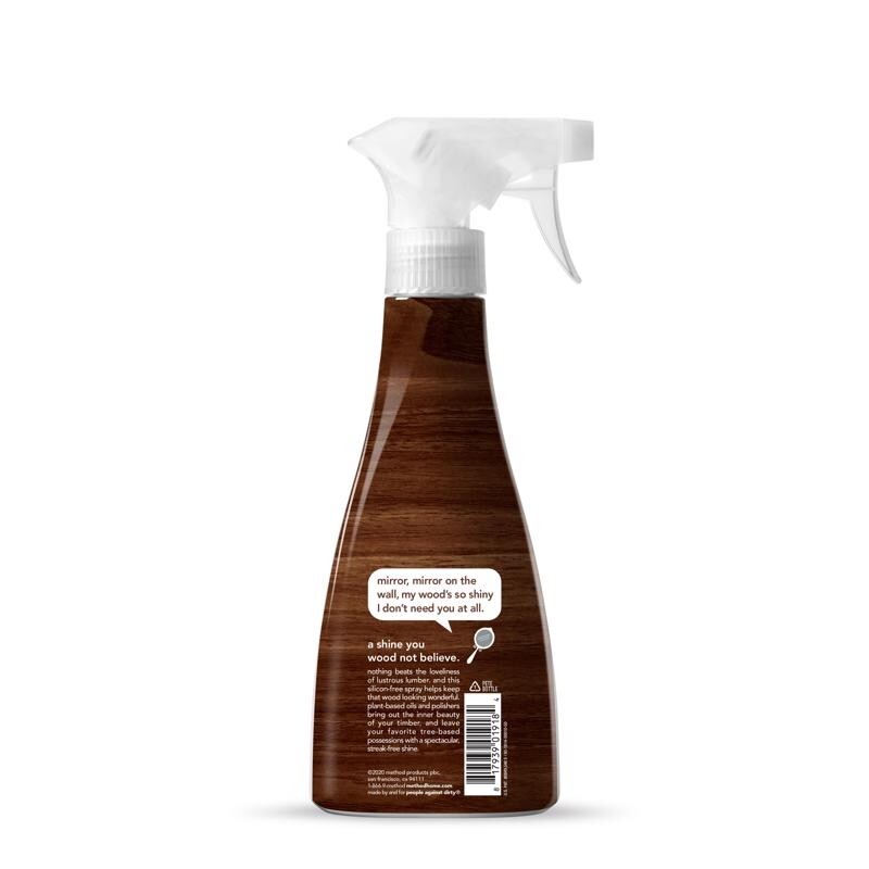 Method Wood Polish Almond Scent Plant Based Leaves Streak-Free Shine 14 oz 1 pk
