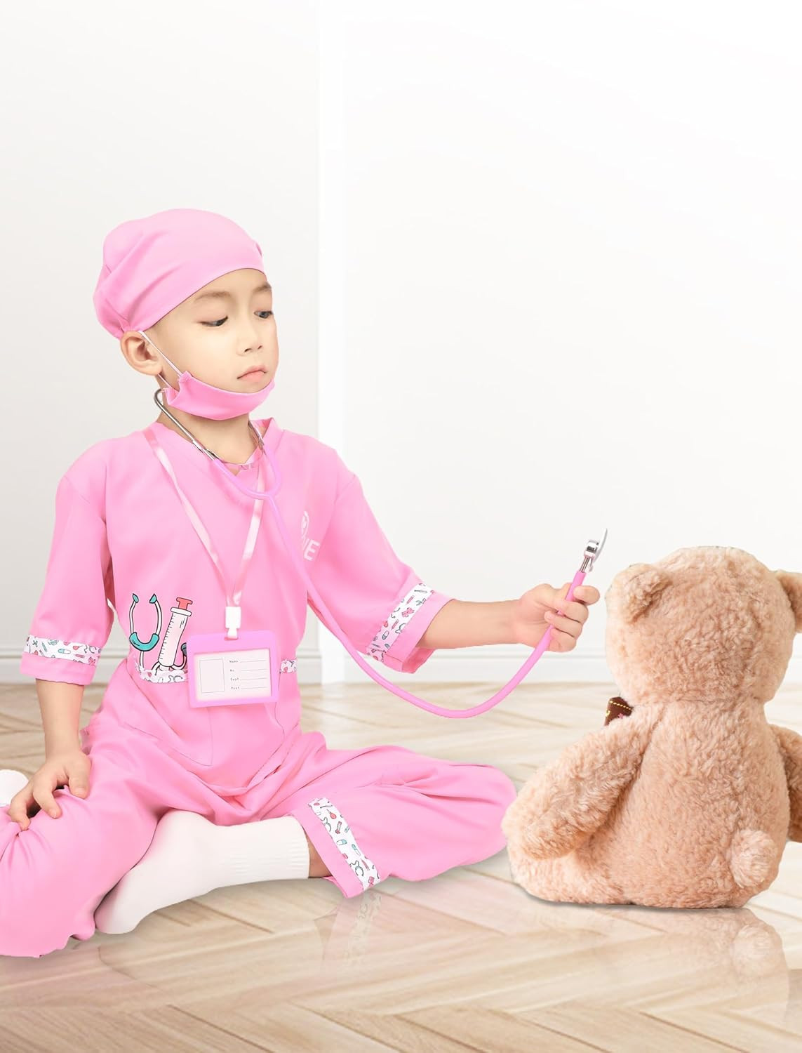 Kids Veterinarian Costume, Kids Doctor Vet Costume Outfit Pretend Play Dress up