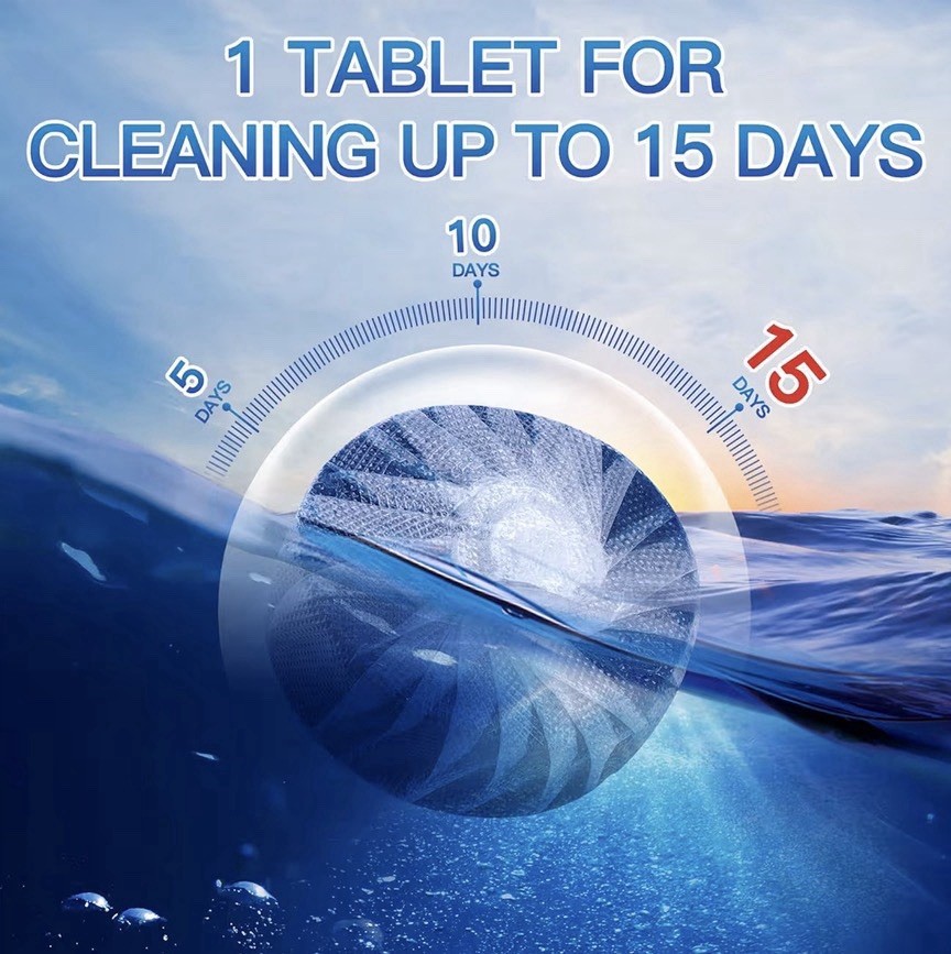 Vacplus Toilet Bowl Cleaner Tablets 30 Pack Deodorizes Freshens 15 Days 1.76oz