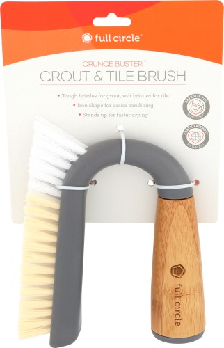 Full Circle Home Brush for Grout and Tile, Grey, 1 Each (Pack of 6)
