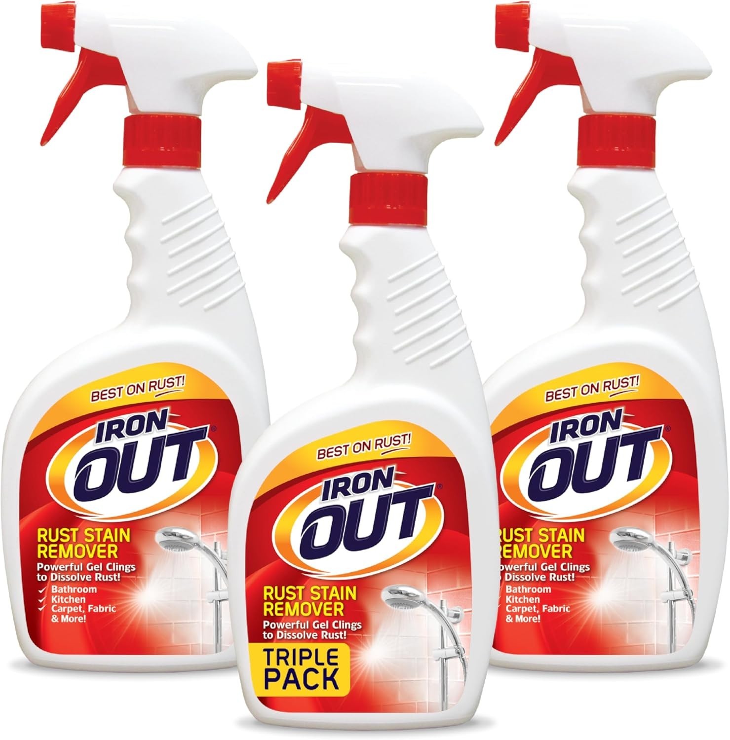 Heavy-Duty Rust Stain Remover Gel – 24oz Spray, No Scrubbing Required, 3-Pack