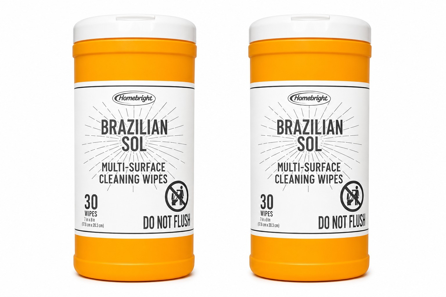 Homebright Brazilian Sol Multi-Surface Cleaning Wipes, 30-pc Pack 2 Count