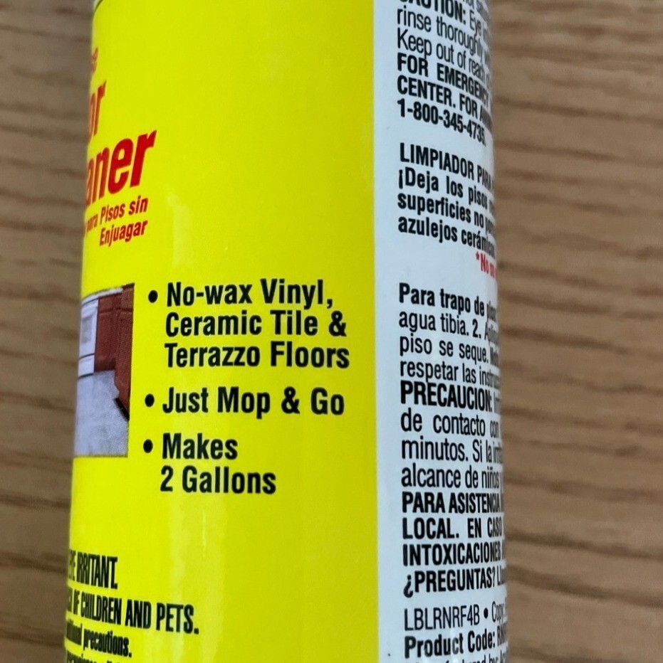Rare Rubbermaid Professional Plus No-Rinse Floor Cleaner Tile Vinyl Sample 4 Oz