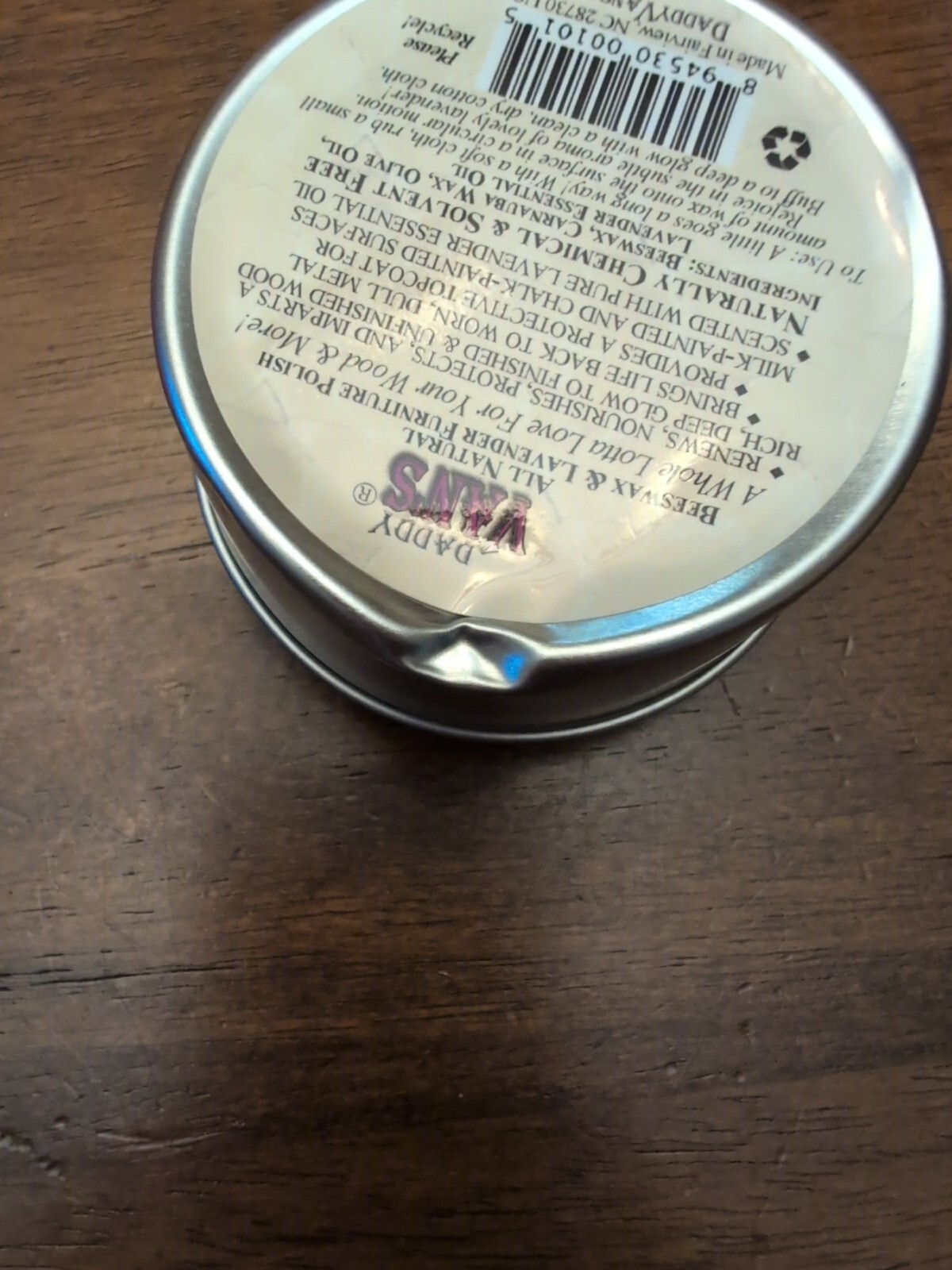 Daddy Van’s All Natural Beeswax & Lavender Furniture Polish 6oz.