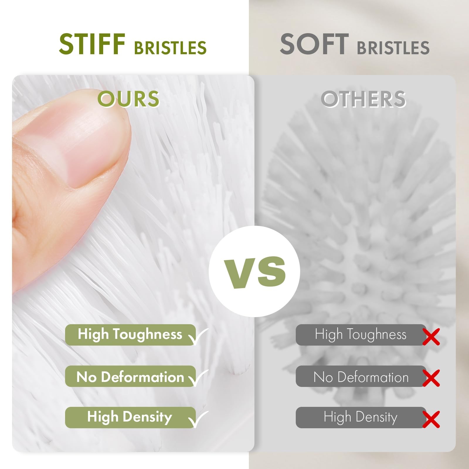 Scrub Brush for Cleaning Comfort Grip Bathtub Scrubber Stiff Bristles with Ha…