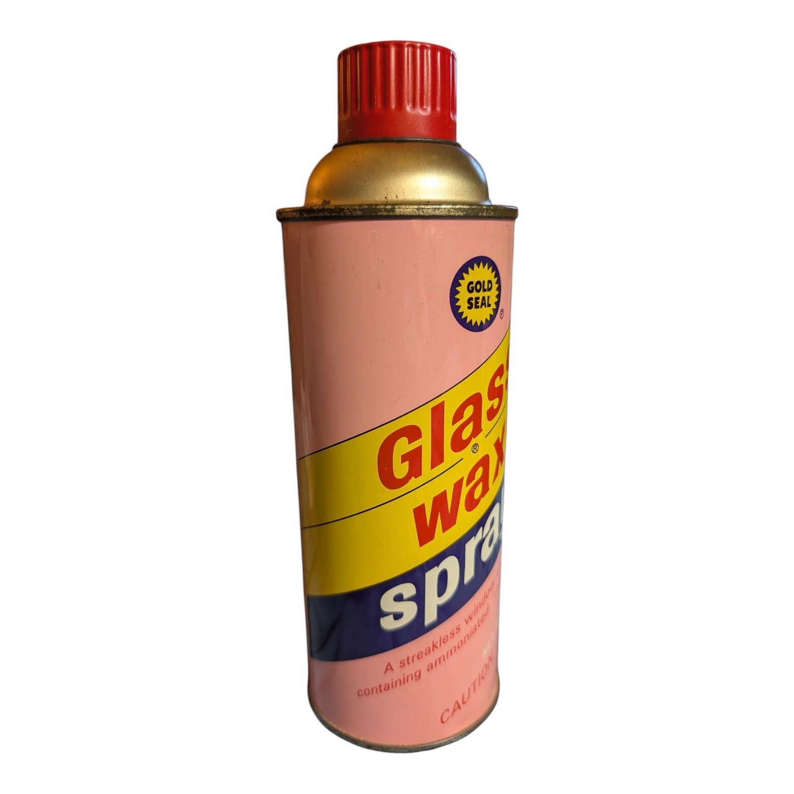 Vintage GOLD SEAL GLASS WAX SPRAY 14 oz 1963 75% Full Cleans Metal Plastic Tile