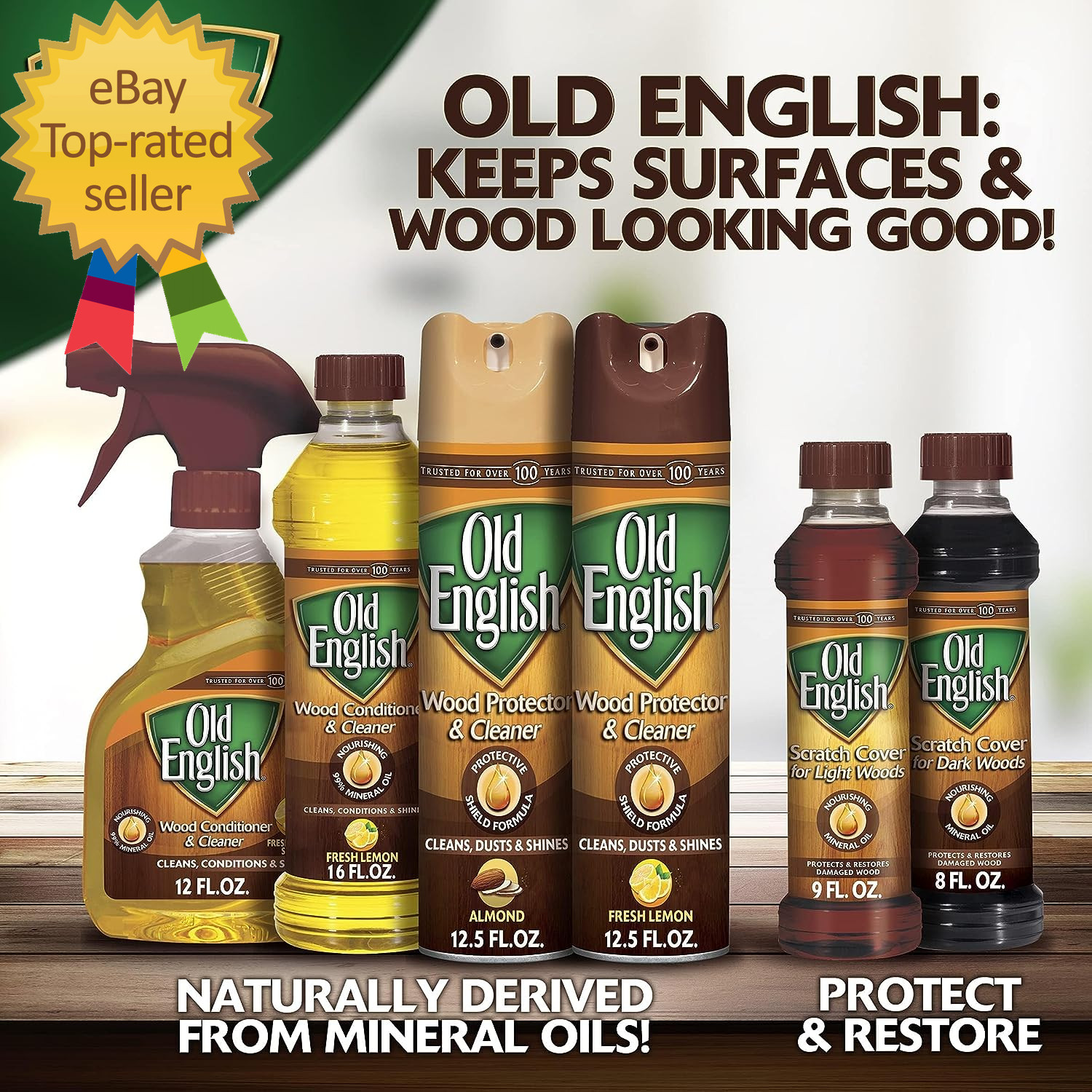Old English 75144 Scratch Cover for Dark Woods, 8Oz Bottle, Wood Polish