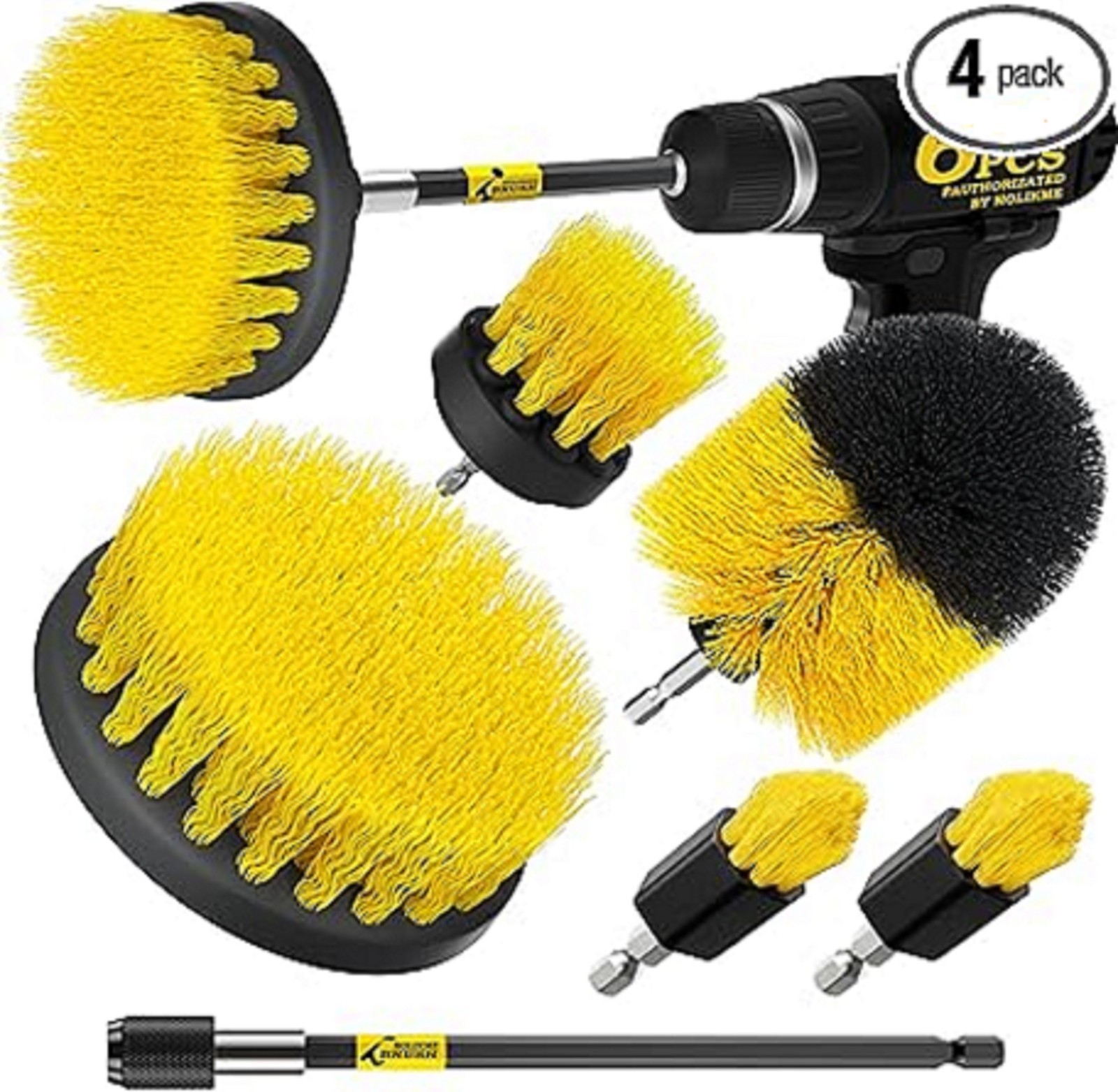 6-Pack Drill Brush Power Scrubber Kit for Grout, Tile, Floor, Shower & Kitchen