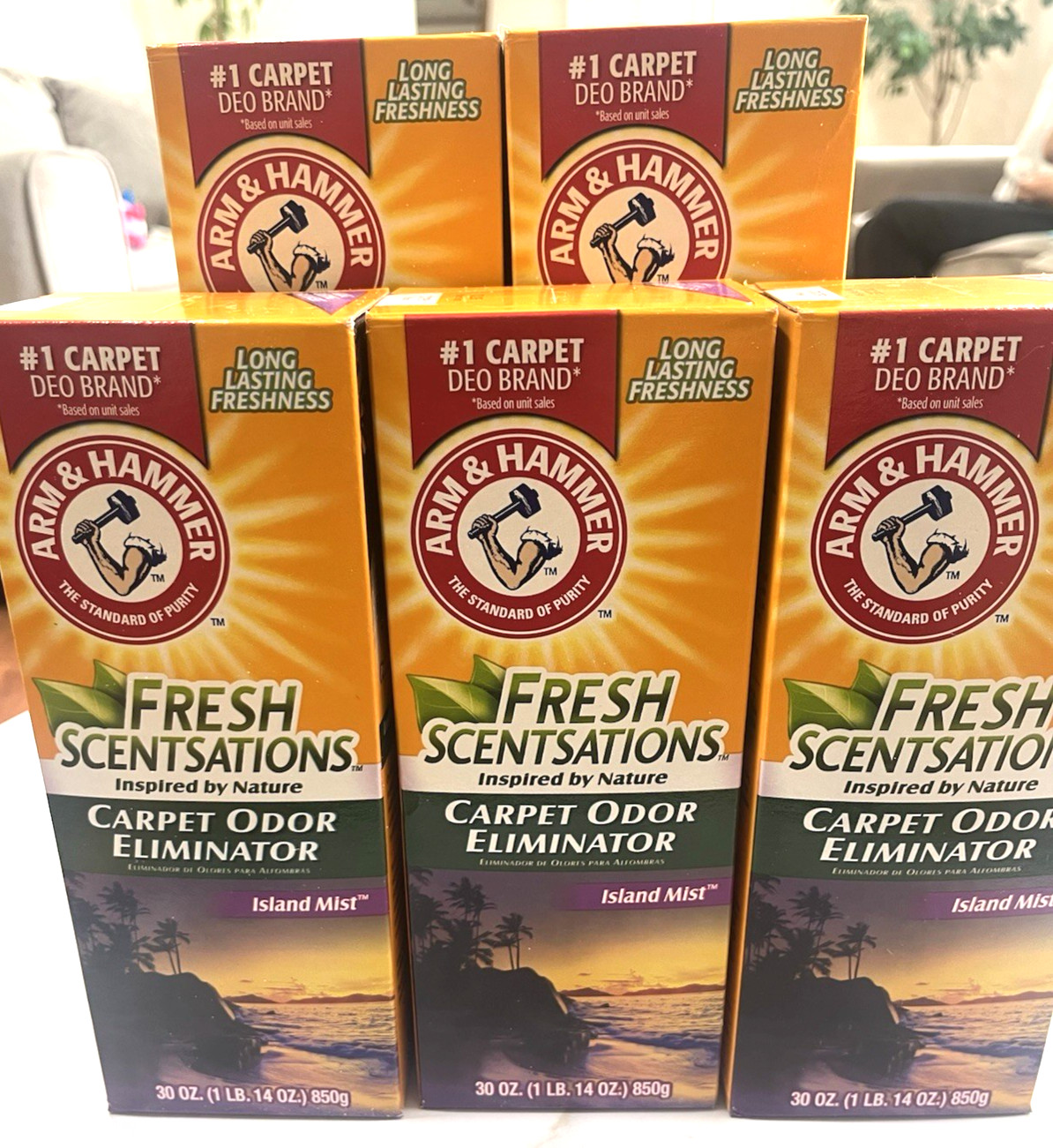 5 Pack – Arm & Hammer Fresh Scentsations Island Mist Carpet Odor Eliminator 30oz