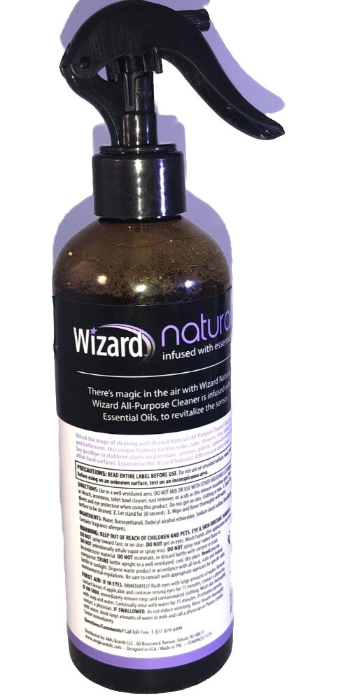 Wizard Naturals All-Purpose Spray Cleaner Soothing Lavender 13oz-Part Label Cut