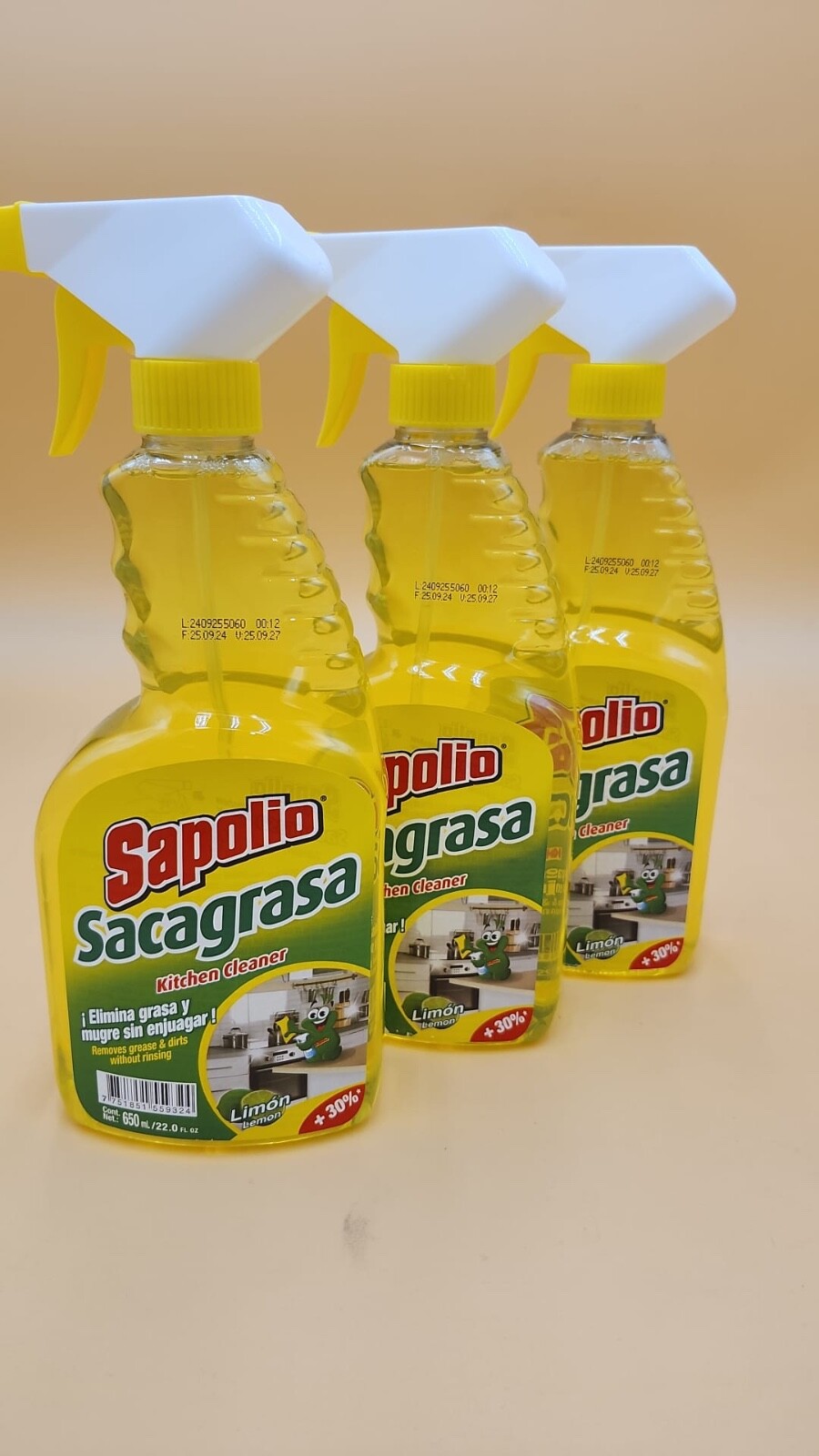 GREASE CLEANER SAPOLIO SACAGRASA LEMON – 6 PACK (22.7 oz each)