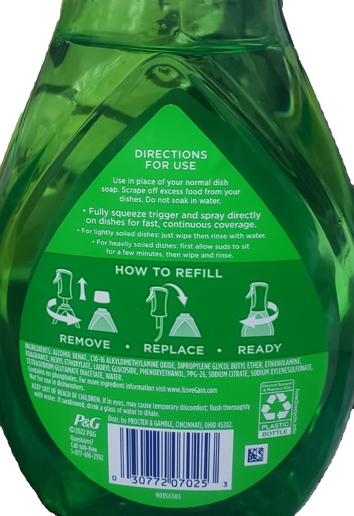 Gain Power Blast Dish Spray REFILL – 16 oz – Apple Mango Tango