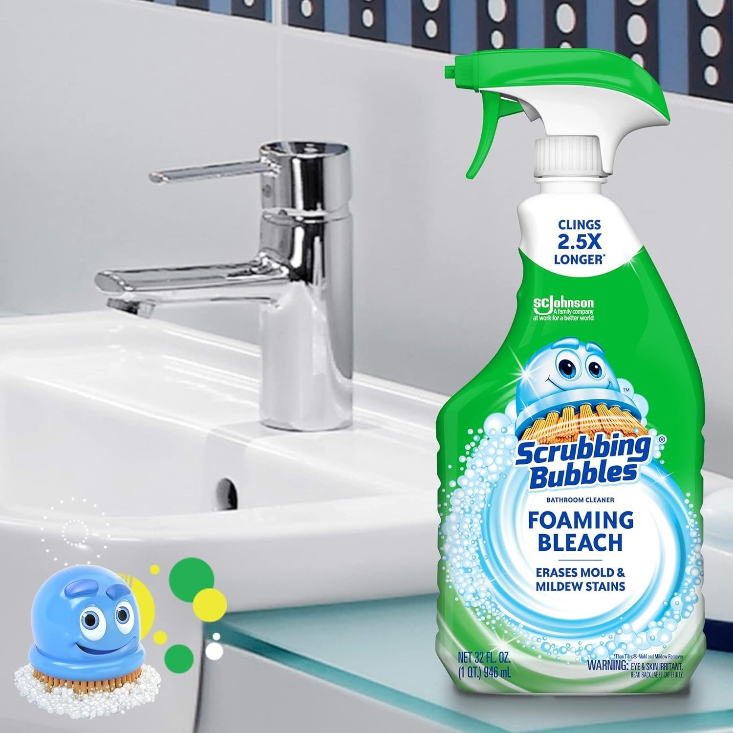 Scrubbing Bubbles Foaming Bleach Bathroom Cleaner, Spray32 Ounce (Pack of 2)