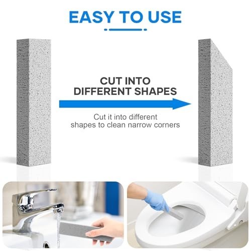 24 Pack Pumice Stones for Toilet Bowl & Kitchen Cleaning, Scouring Sticks, Gray