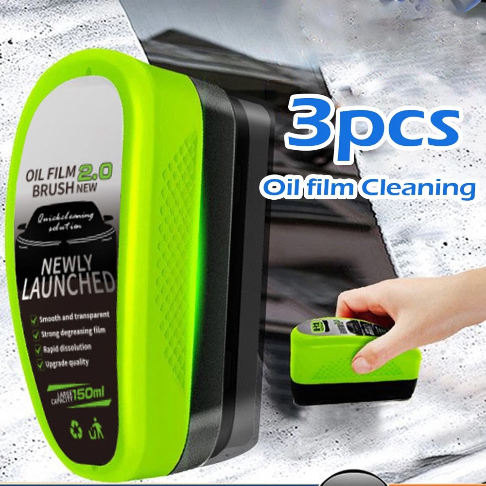 3PCS Automotive Oil Film Cleaning Brush, Clear Vision Glass Cleaner US