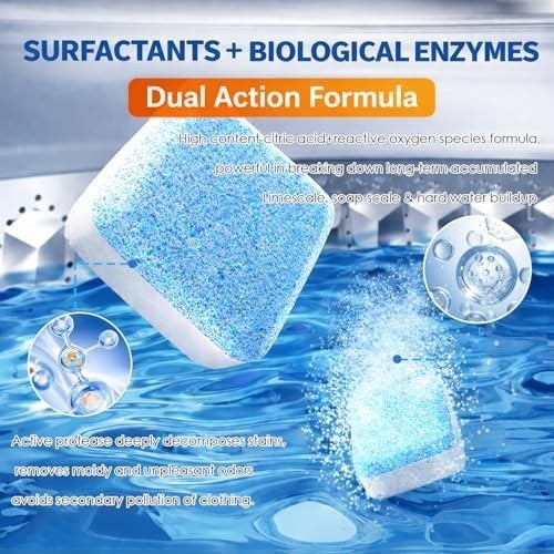 Washing Machine Cleaner Tablets 24 Pack Enzyme Deep Clean Front Load Washer