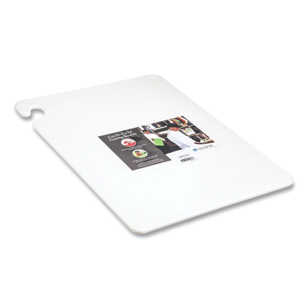 San Jamar CB152012WH Plastic Cut-N-Carry Color Cutting Boards – WHT New