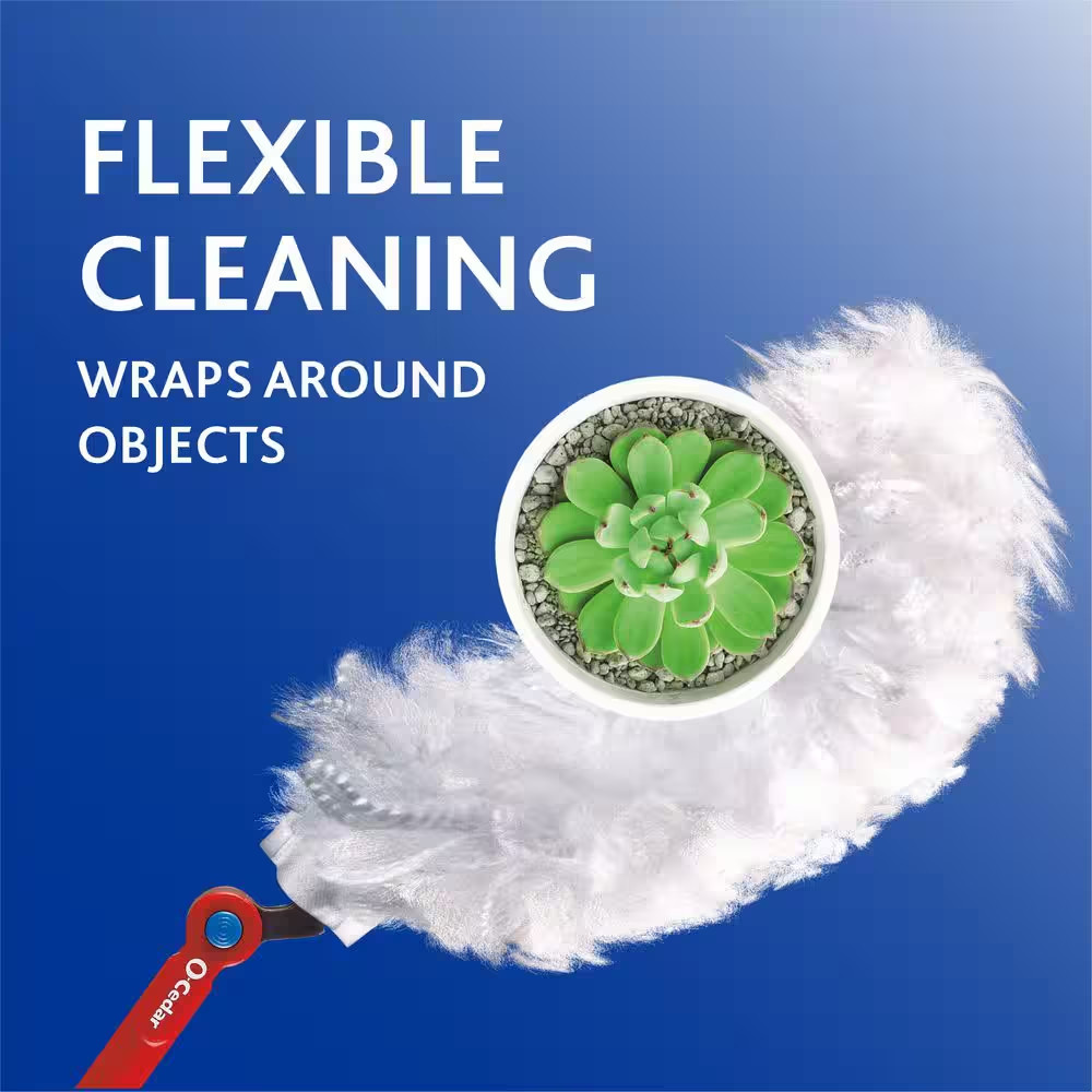 Flex and Catch Heavy Duty Dusting Kit with Stay-On Duster Hook, 5-Duster Refills