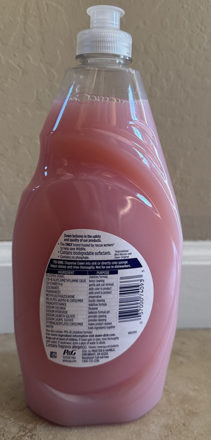 1-DAWN Ultra Gentle Clean Dishwashing Liquid Pomegranate Rose Water 24floz NEW