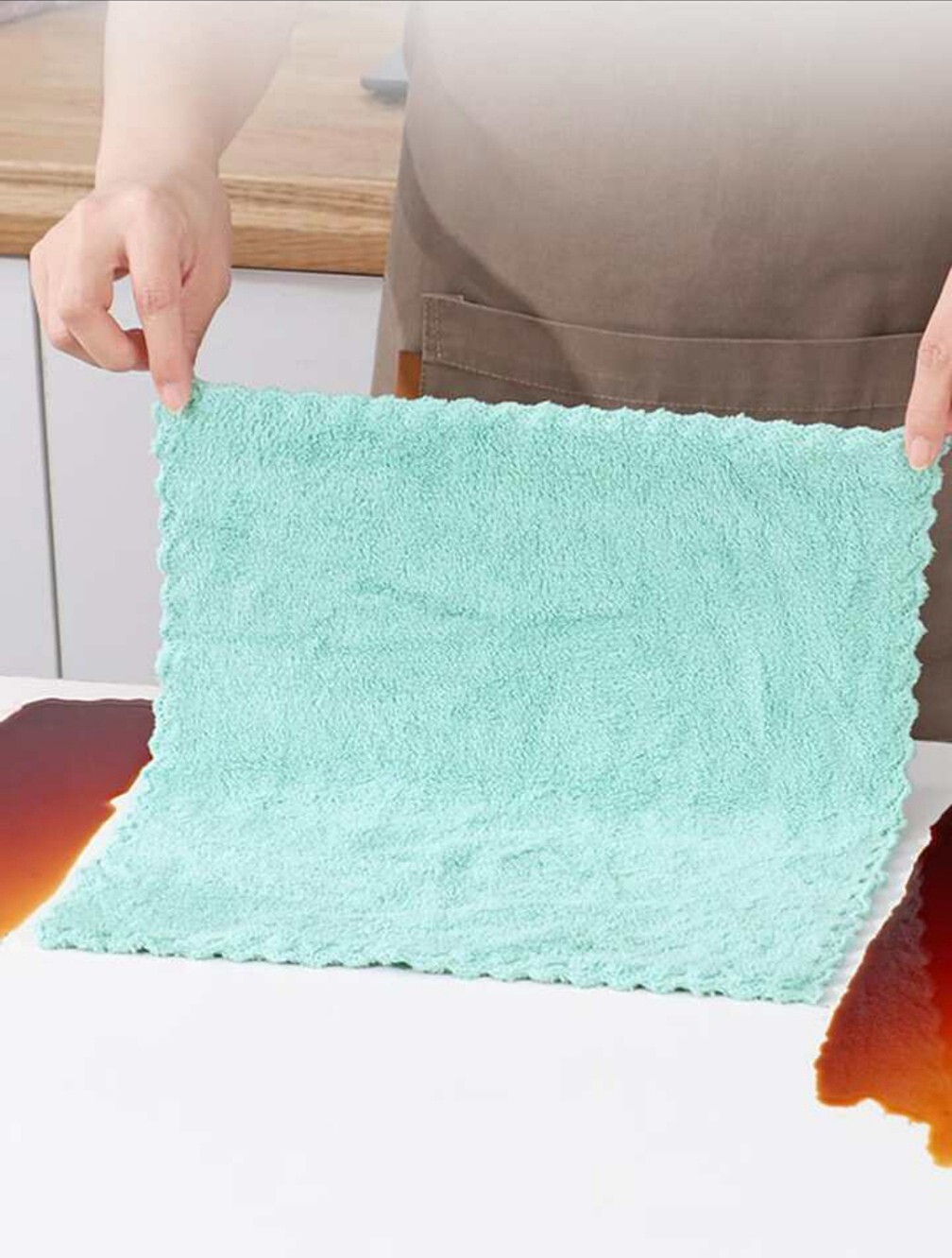 Set of 10 Household Thickened Kitchen Rags Towel Bale in Multicolor Coral Fleece