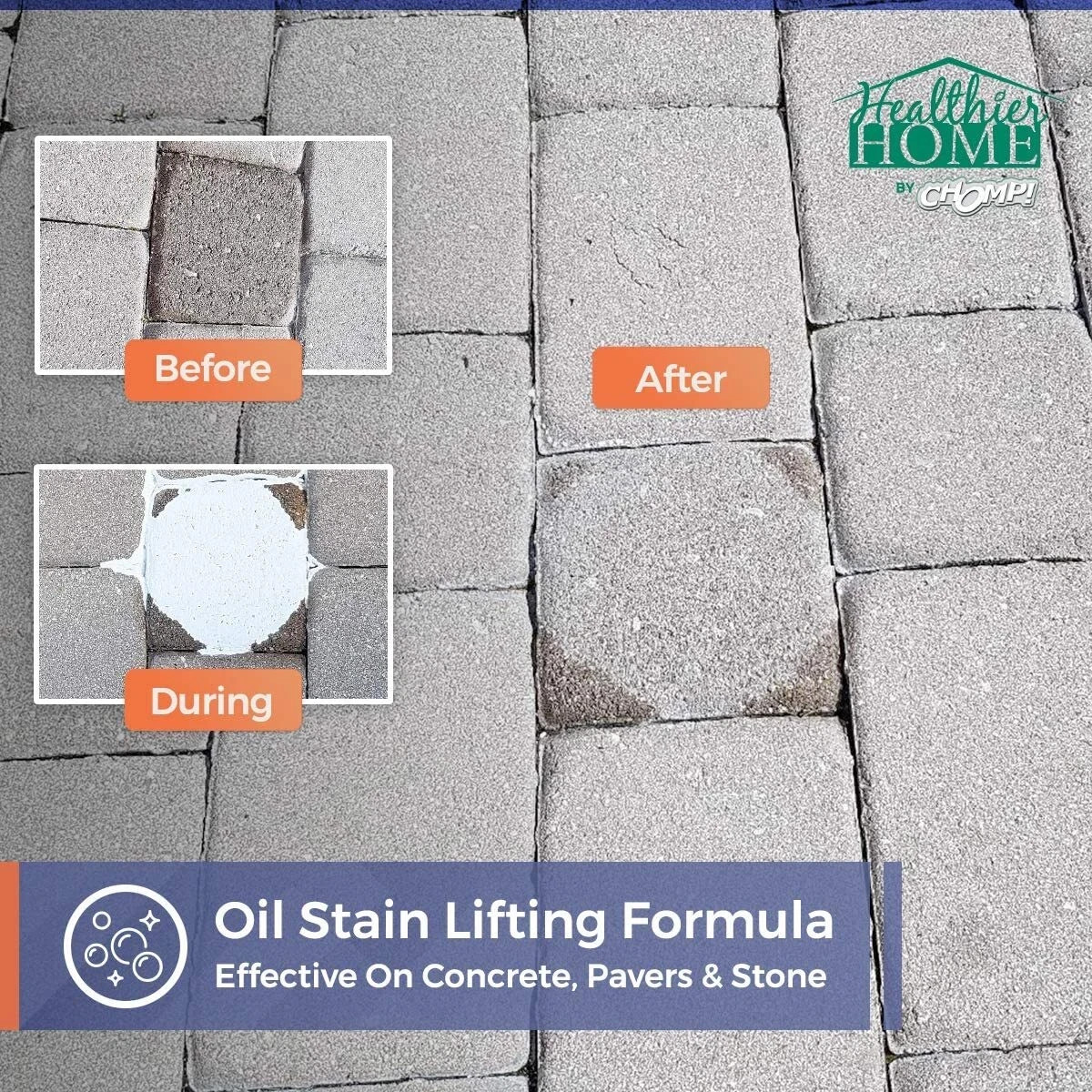 Chomp Pull It Out Oil/Stain Remover for Concrete Grease Remover for Garage Floor