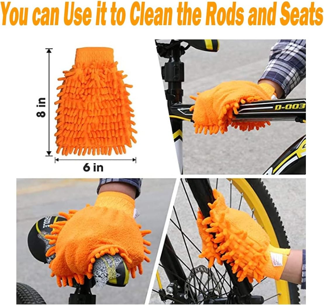 10pcs Bike Cleaning Kit, Bicycle Clean Brush Tool Including Chain Cleaner for…