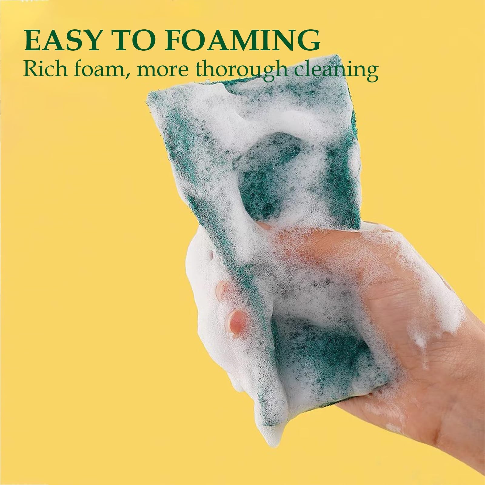 Heavy Duty Scour Pads Sponge Dish Scrubber Green Reusable Household Scrub Pad…