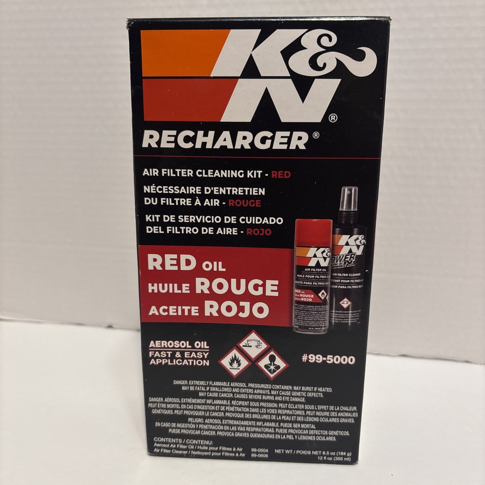 K&N Recharger Kit #99-5000 Air Filter Cleaning System- New