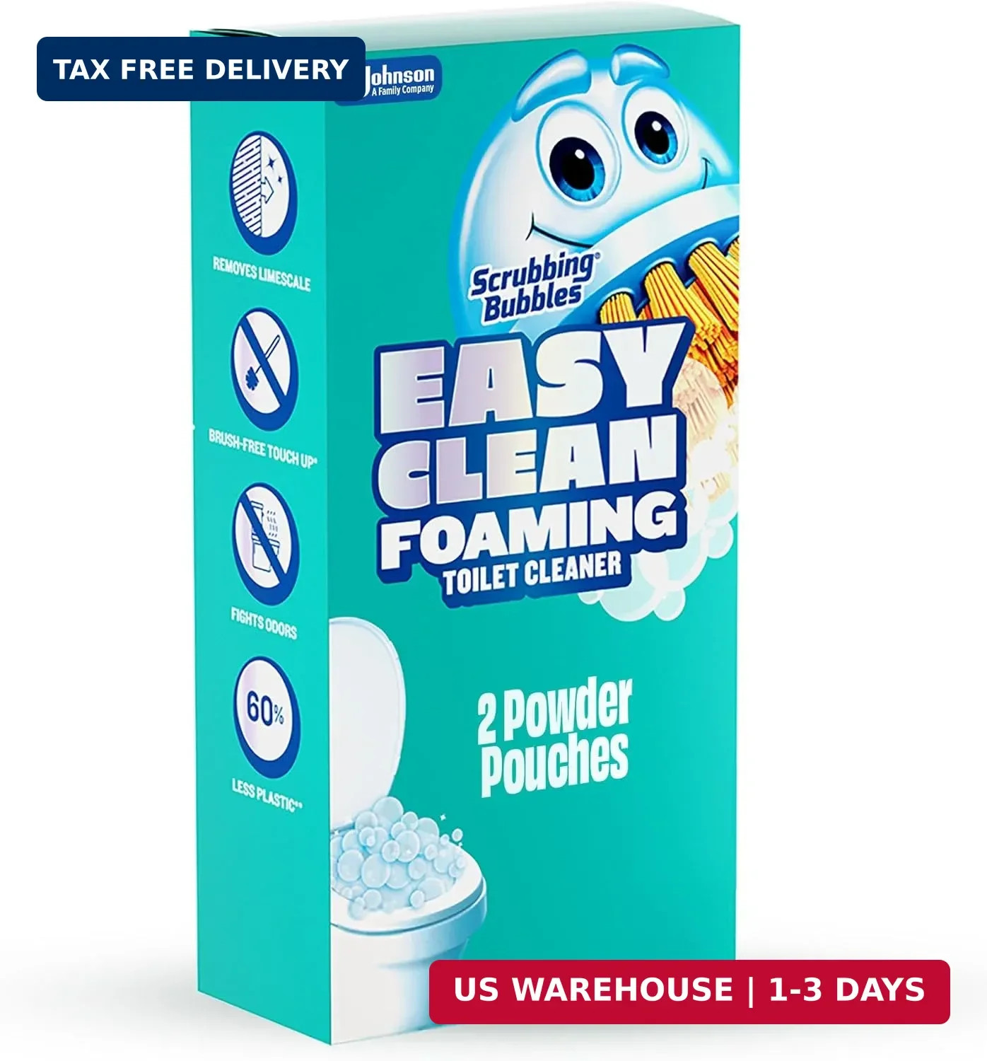 Scrubbing Bubbles Easy Clean Foaming Toilet Bowl Cleaner, Easy Drop In Powder Po