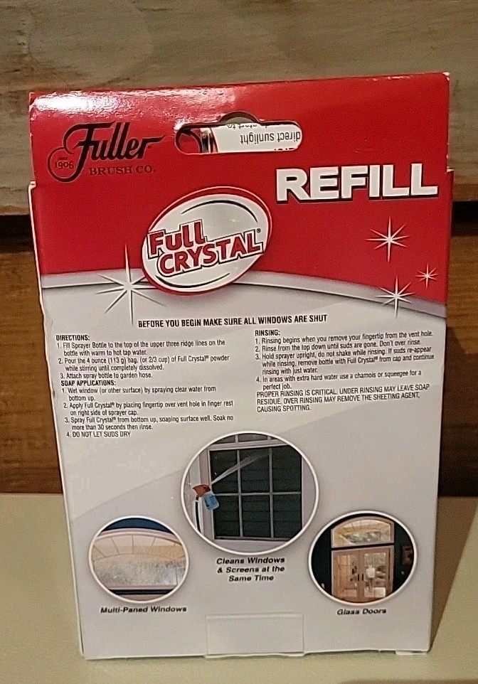 FULLER BRUSH CO. FULL CRYSTAL Window Cleaner Refills 8 oz. Total New