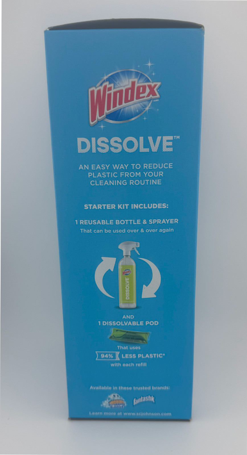 New Windex Dissolve Starter Kit – Reusable Bottle + Concentrated Pod Cleaner