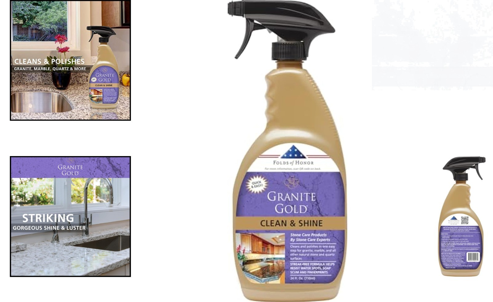 Clean & Shine Stone Cleaner, 24 Fl Oz – Streak-Free Deep Cleaning & Polishing