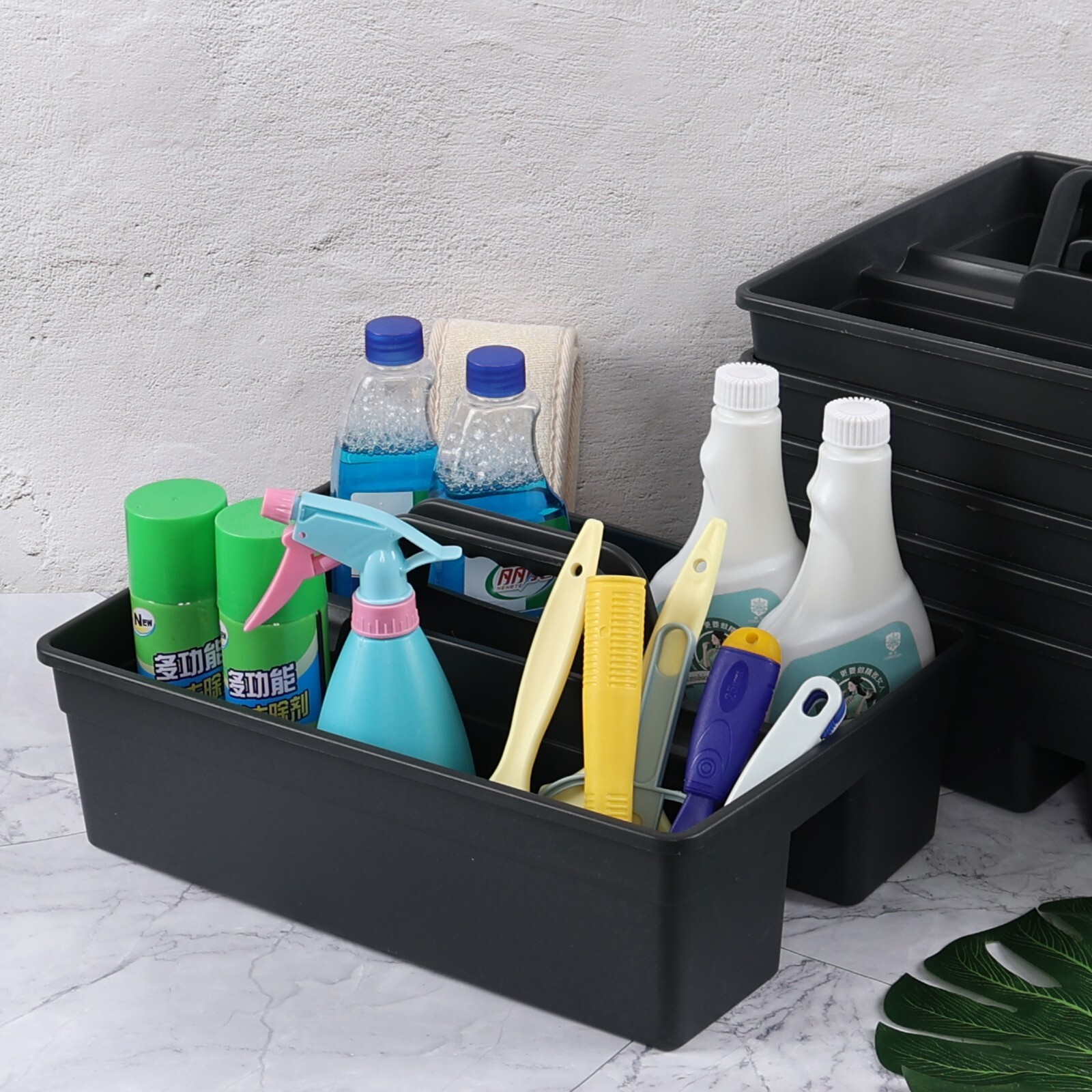 Kekow 6-Packs Large Plastic Cleaning Storage Caddy with Handle Commercial Tool