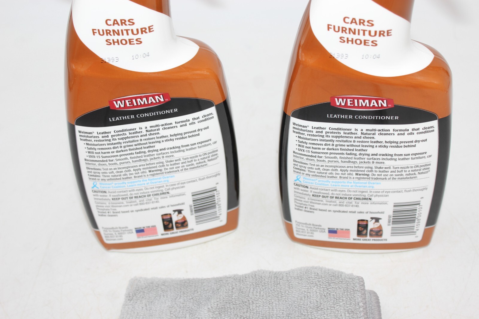 Lot of 2 Weiman Leather Conditioner Protect Restore Car Auto Seat Shoe Sofa 22oz