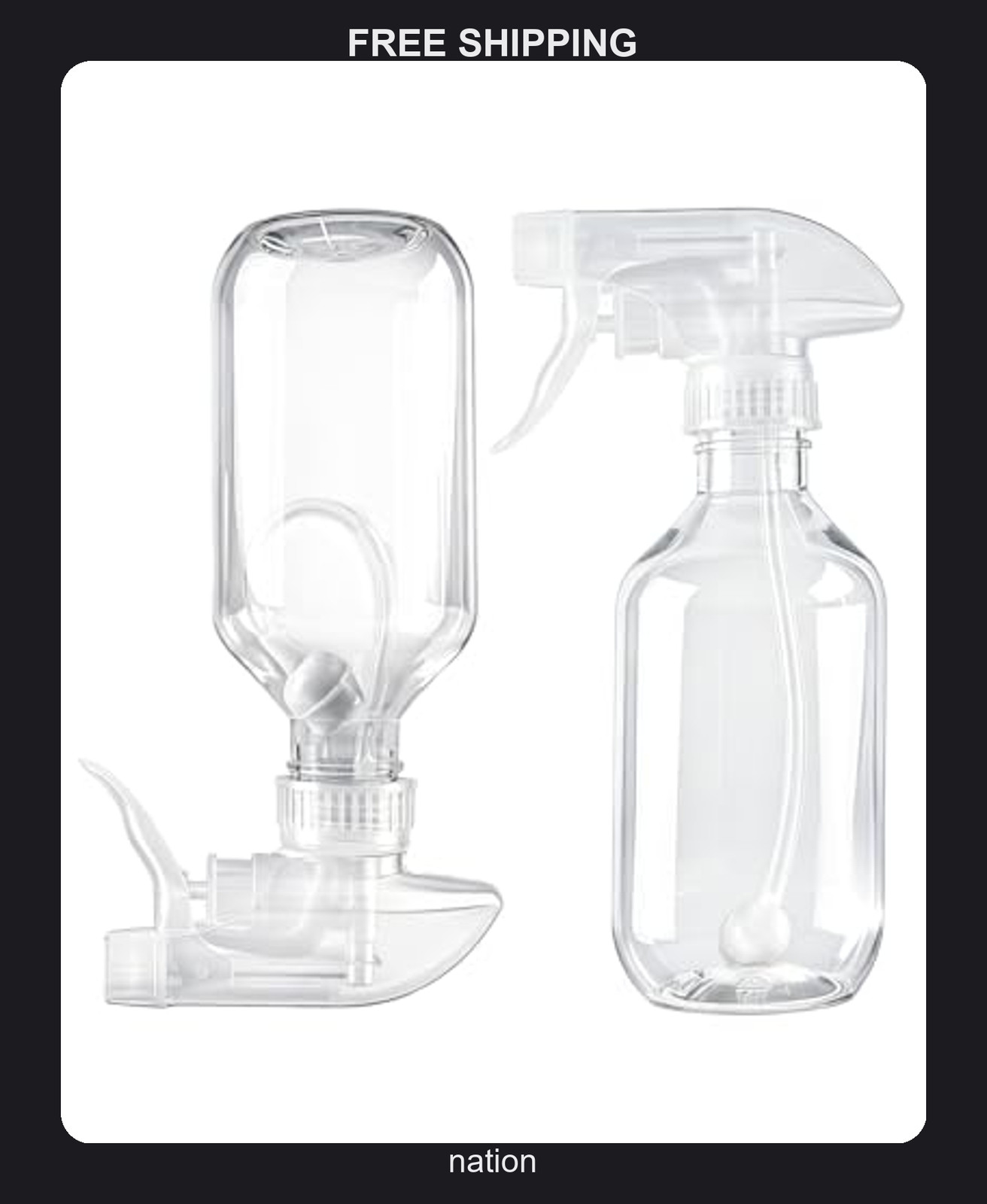 Two Pack 10oz Plastic Spray Bottles with Adjustable Nozzles