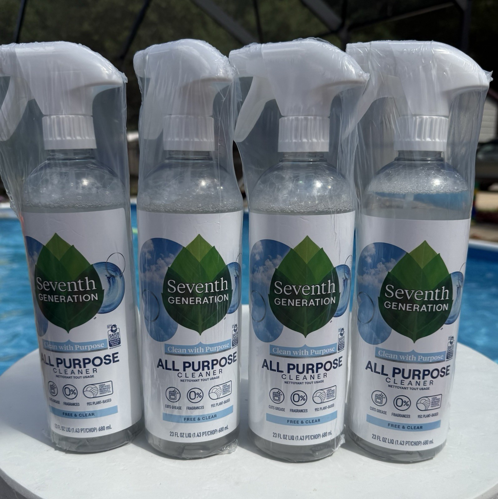 (4)Seventh Gen Natural All-Purpose Cleaner, Free and Clear/Unscented, 23 ozSpray