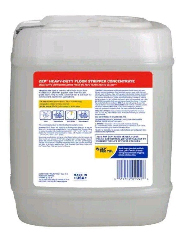 Zep Heavy-Duty Floor Stripper Ammonia Free Concentrate-5 gallon
