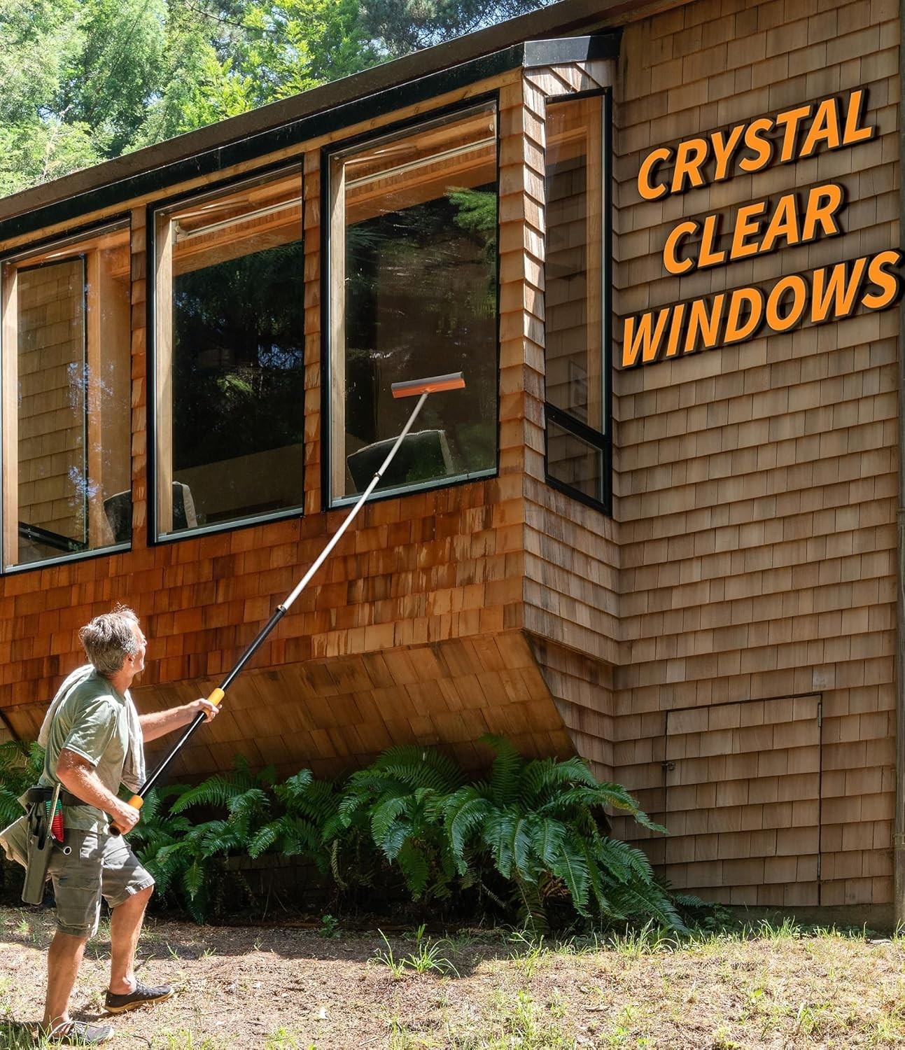 20ft Exterior Cleaning Brush Kit | 12ft Telescopic Pole | Siding Window Gutter
