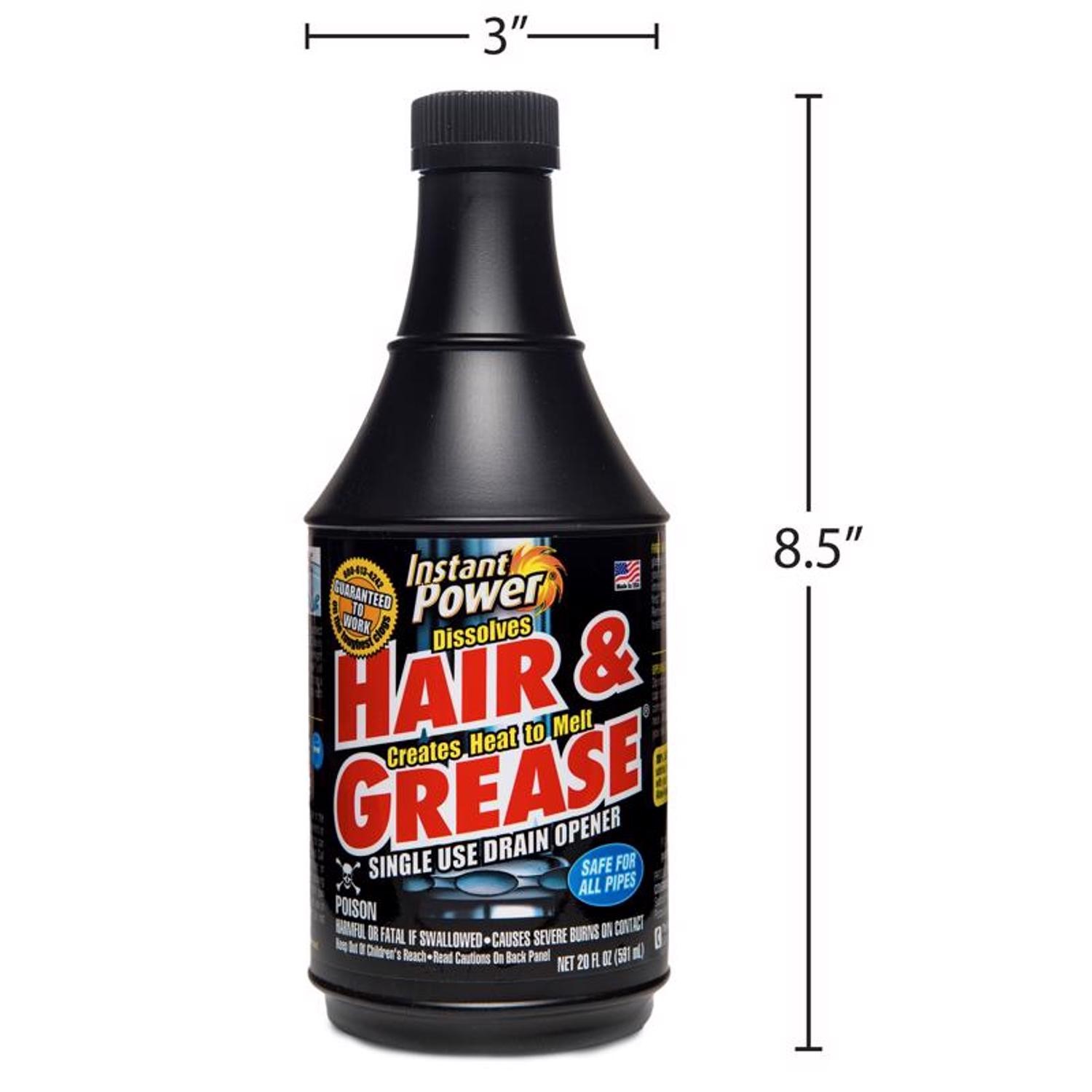 Instant Power Hair & Grease Liquid Drain Opener 20 Oz. (Pack Of 6)