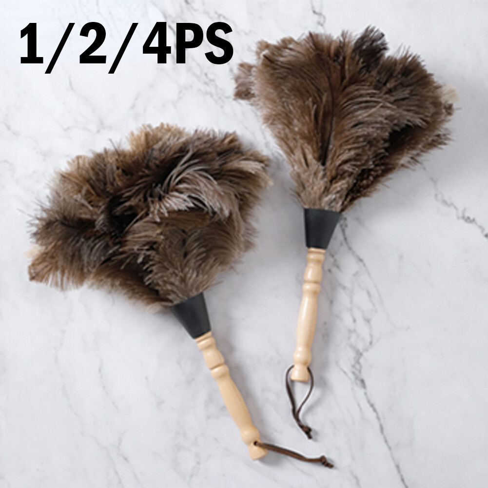 13in Ostrich Feather Duster Durable Dust collecting Cleaning Tool In Wool Shop-
