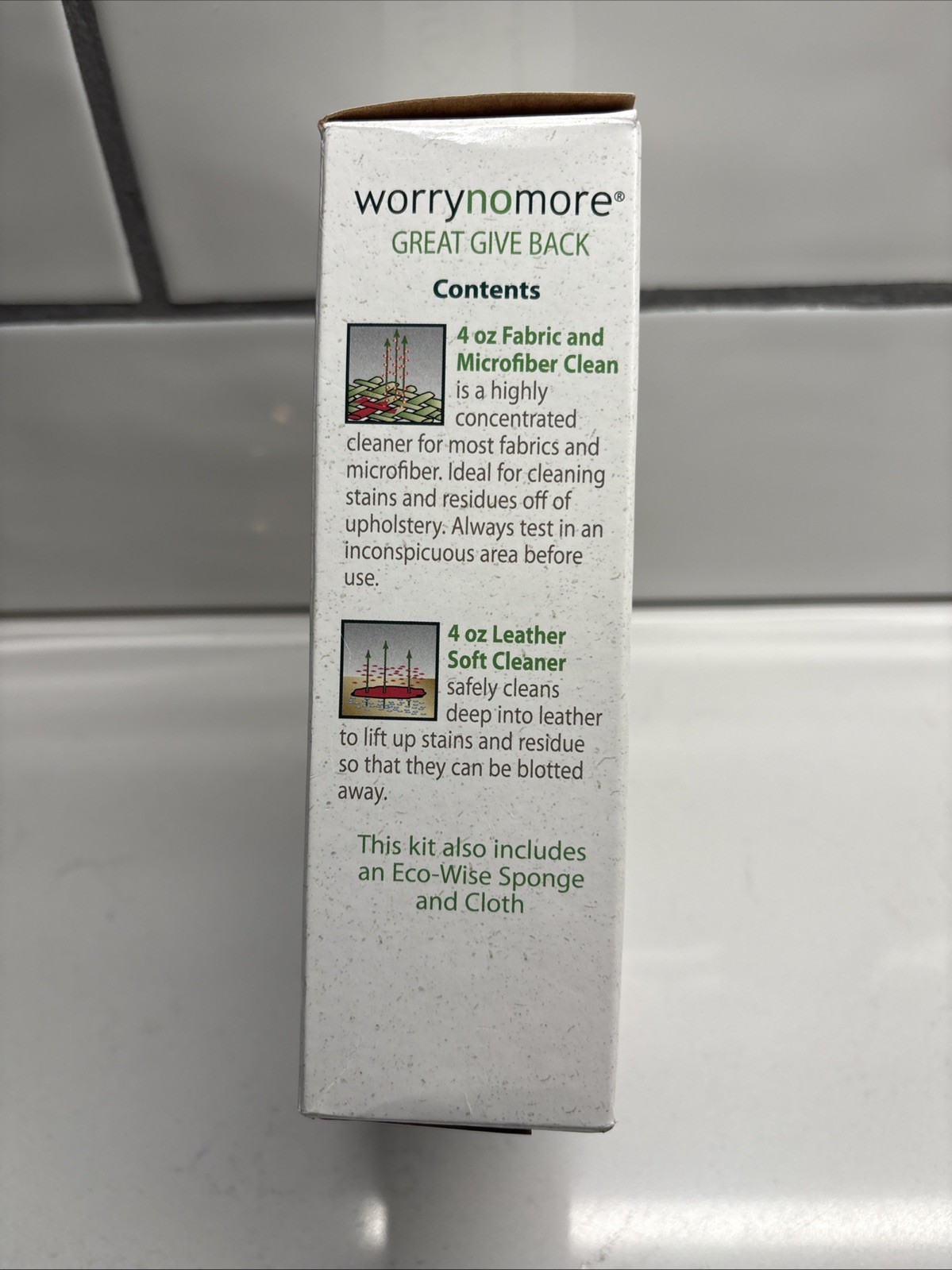 NEW WORRYNOMORE Fabric & Leather Cleaner-new Open Box Seal Is Broken See Picture