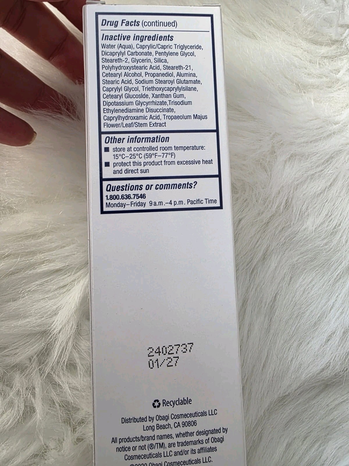 Obagi Sun Shield Hypoallergenic Mineral Sunscreen SPF 50 +Cosmetic Bag