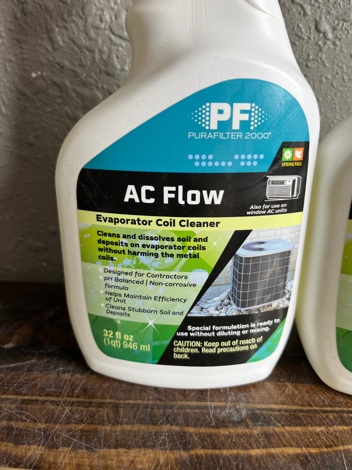2 Pack PF Purafilter 2000 AC Flow Evaporator Coil Cleaner 32 fl oz Spray