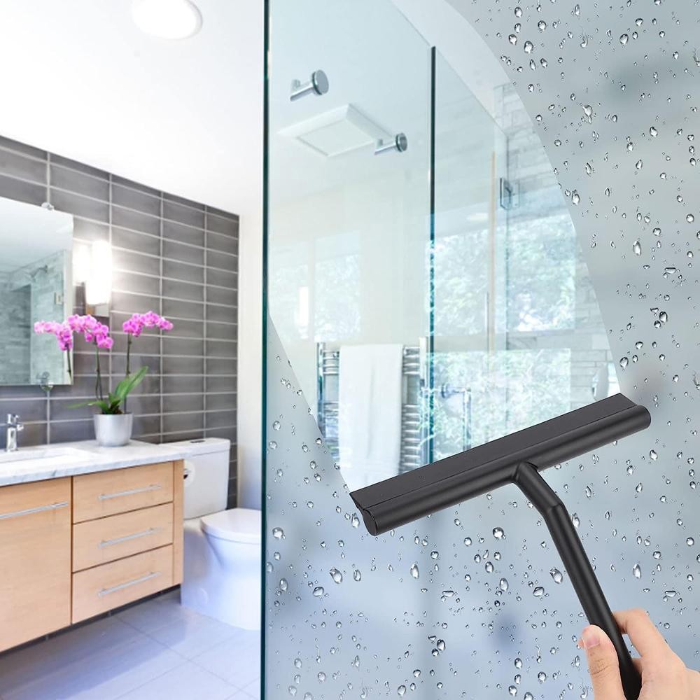 Silicone Squeegee Streak Free Glass Cleaner Shower Mirror Tile Car Window