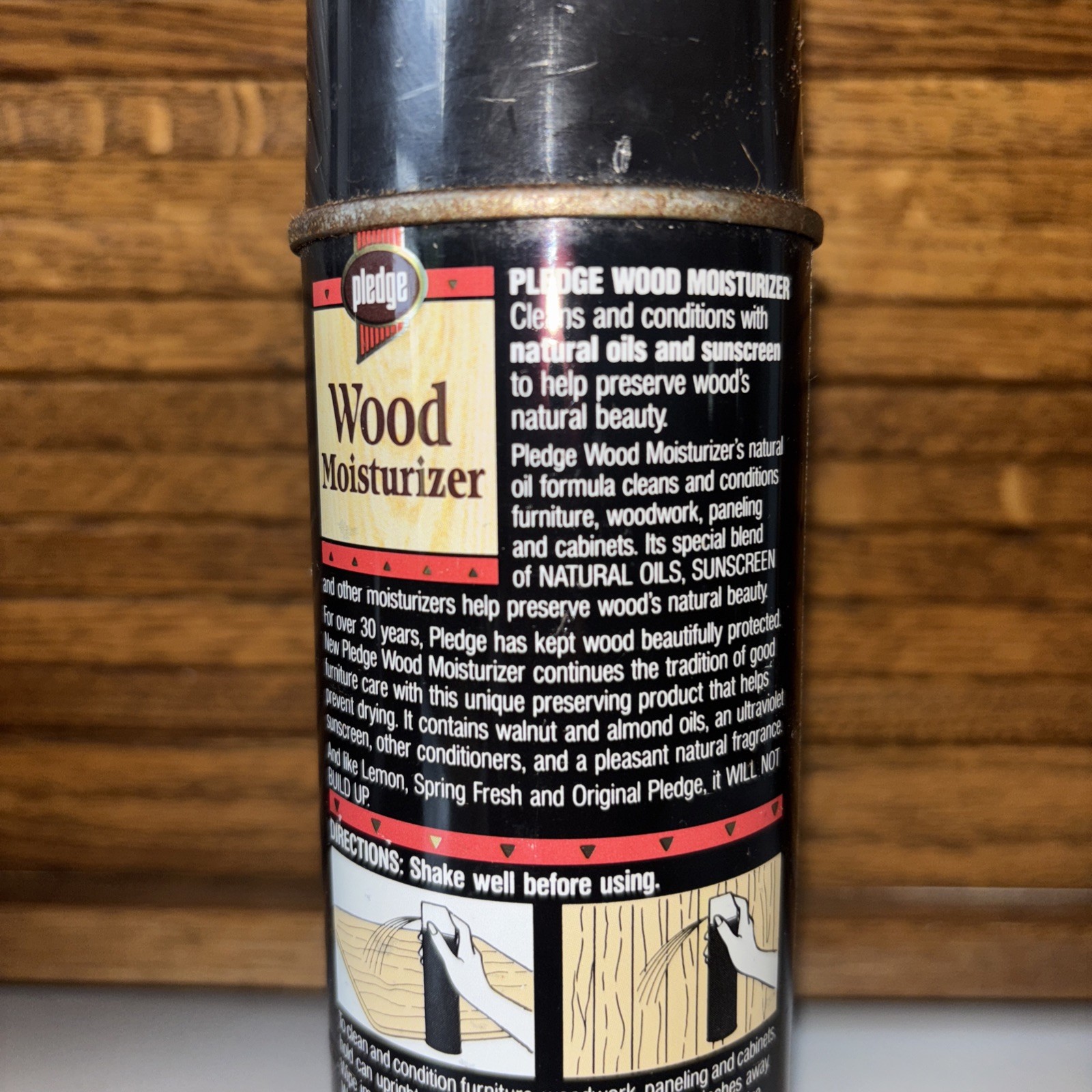 Pledge 1989 Wood Spray Moisturizer W/Natural Oils & Sunscreen 12oz New Old Stock