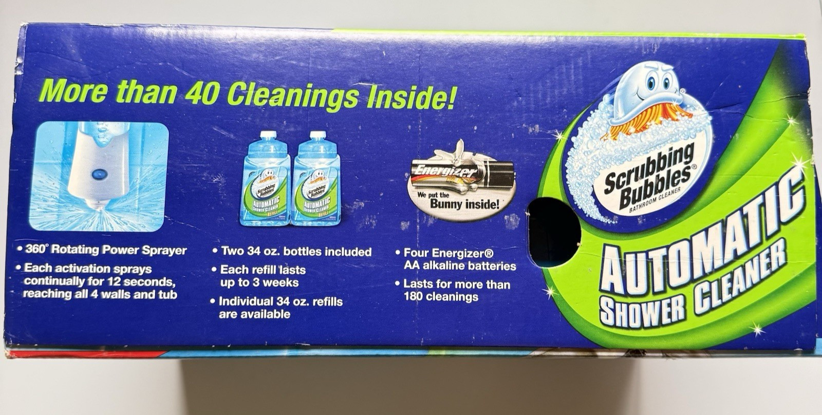 Scrubbing Bubbles AUTOMATIC BATHROOM SHOWER CLEANER Kit w/ 2 Cleaning Solutions