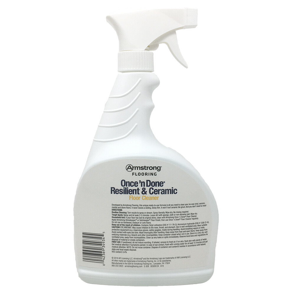 Armstrong Flooring Once’n Done Resilient & Ceramic Floor Cleaner Spray 32 Fl oz