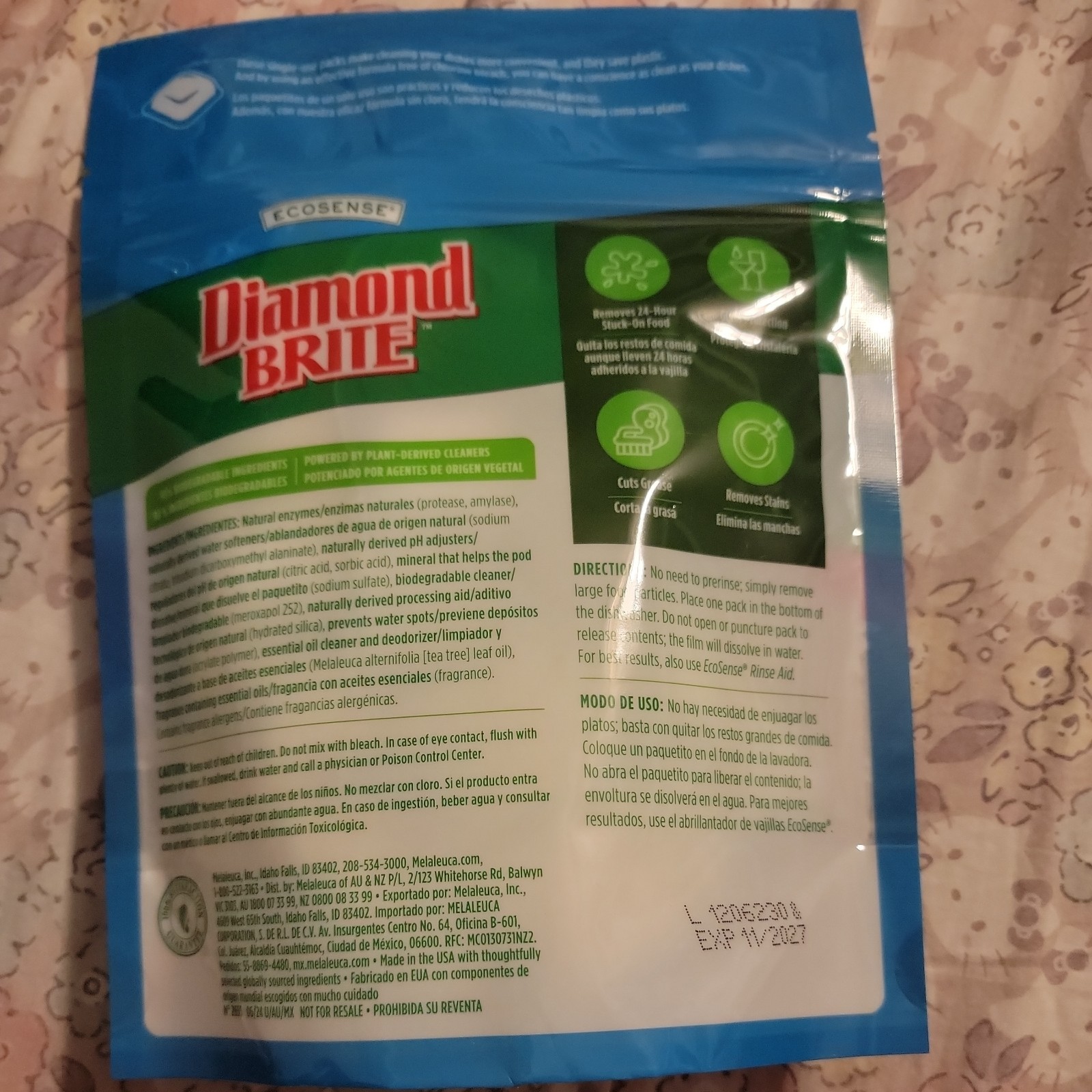 NEW DIAMOND BRITE DISHWASHER DETERGENT 30 PK EA PODS Eco Sense Sealed