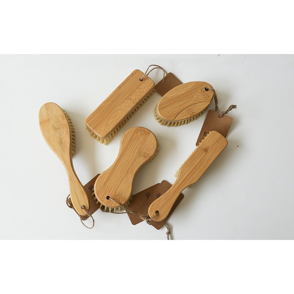 Wooden Handle Brush with PET Bristles for Cleaning For Clothes Shoes Surfaces