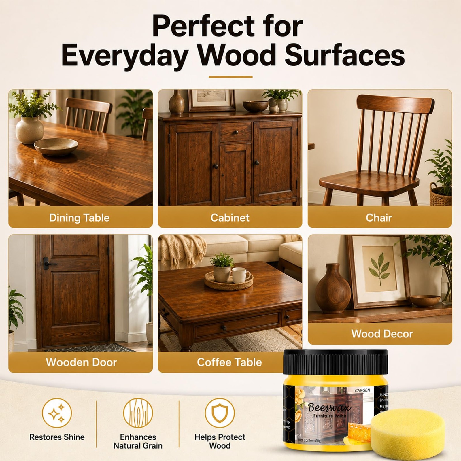 Beeswax Furniture Polish – Beeswax Wood Polish Conditioner Wood Cleaner Furni…